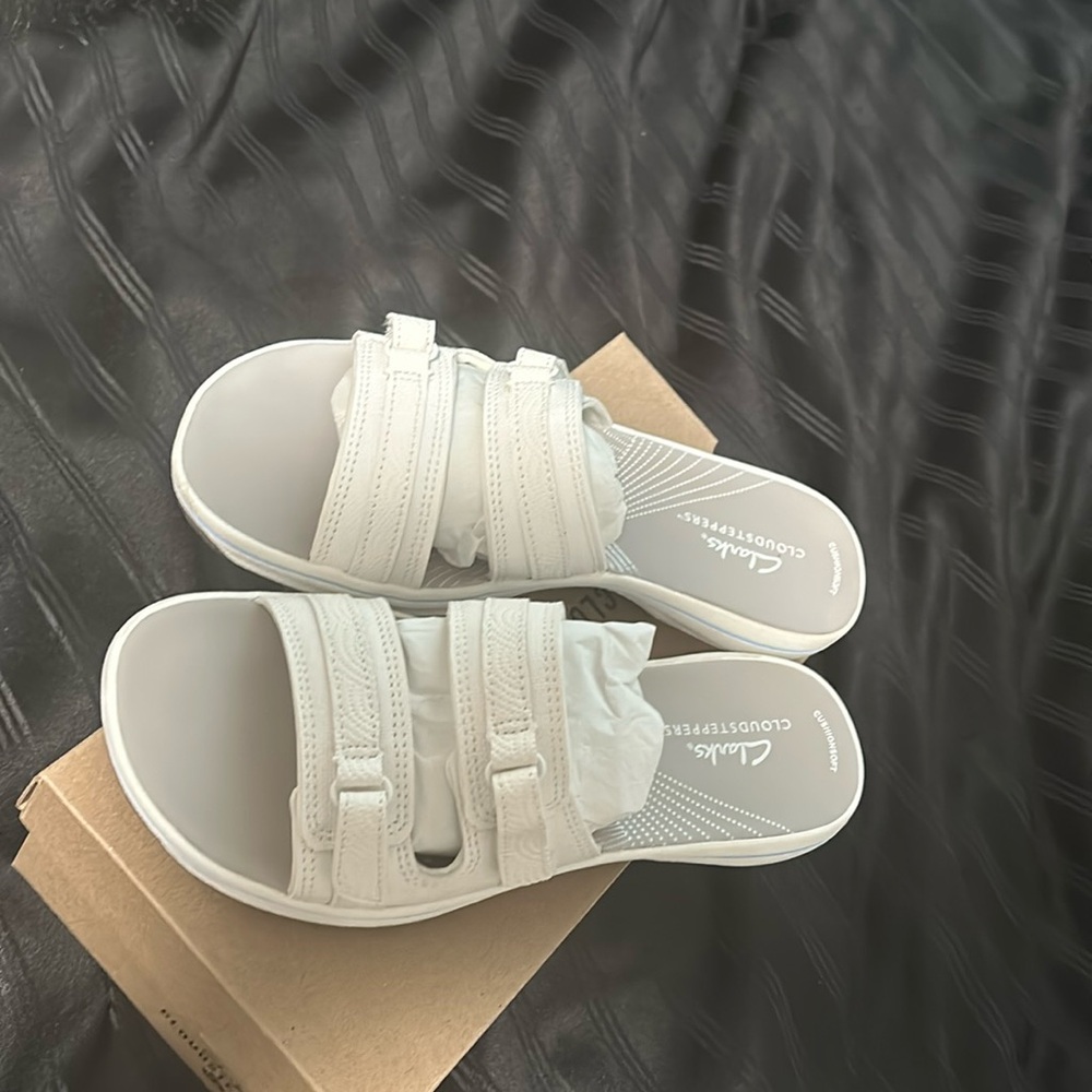 Clarks Women's White Sandals
